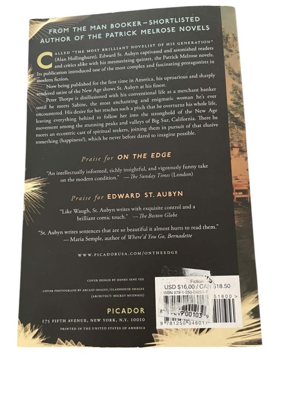 On The Edge Paperback by Edward St. Aubyn EUC - Picture 3 of 7